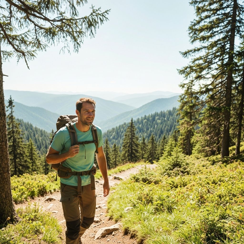 Man hiking in nature